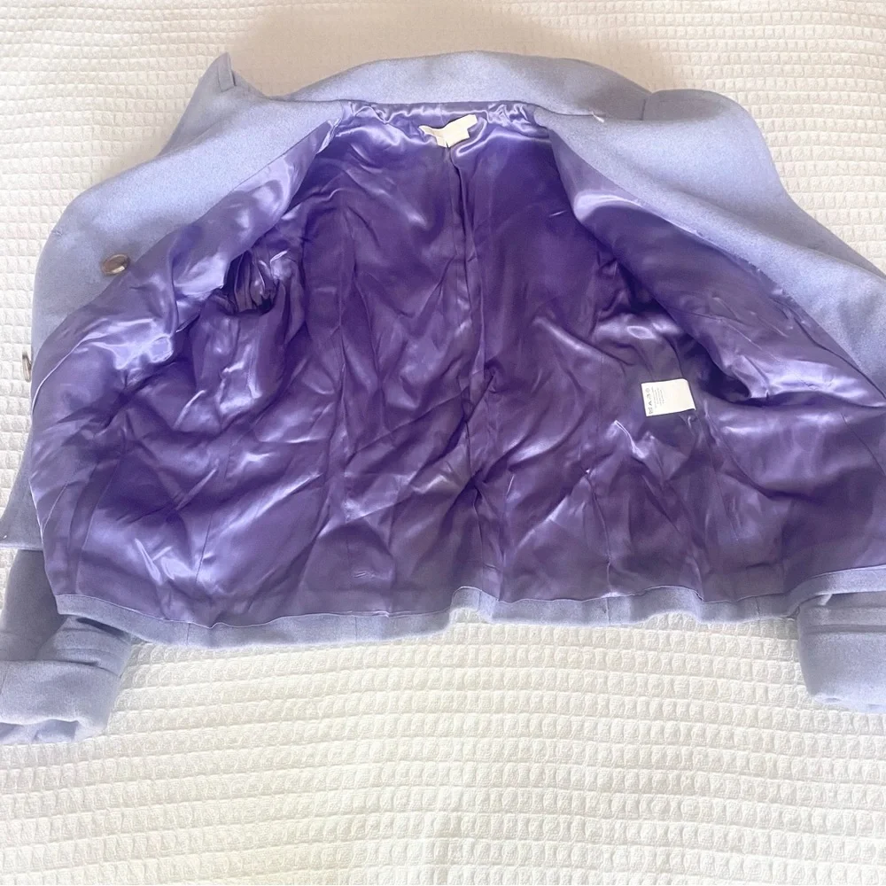 Michael Kors Purple Pea Coat Double-Breasted Italian wool size 14